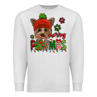 Oatmeal Heather merry pawmas christmas yorkie Premium Sweatshirt - Jasminsmagicworld