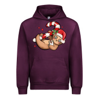 Mauve Wine cute christmas sloth Urban Hoodie - MaliasSmallBusiness