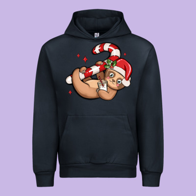 Cute Christmas Sloth Urban Hoodie Designed By Maliassmallbusiness