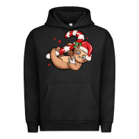 Pigment Black cute christmas sloth Urban Hoodie - MaliasSmallBusiness