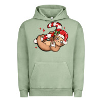 Pigment Oil Green cute christmas sloth Urban Hoodie - MaliasSmallBusiness
