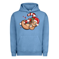 Pigment Pebble Blue cute christmas sloth Urban Hoodie - MaliasSmallBusiness