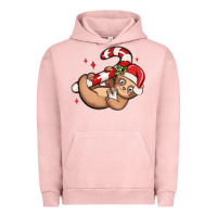 Pigment Salmon cute christmas sloth Urban Hoodie - MaliasSmallBusiness