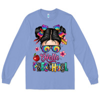 Colony Blue hello preschool kid Long Sleeve Tee - texasbilliewilder