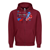 Burgundy Flip flops fireworks & freedom 4th of july Zipper Hoodie - CowGirlArtShop