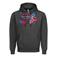 Charcoal Heather Flip flops fireworks & freedom 4th of july Zipper Hoodie - CowGirlArtShop