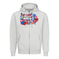 Dove Grey Flip flops fireworks & freedom 4th of july Zipper Hoodie - CowGirlArtShop