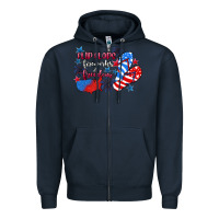 Navy Flip flops fireworks & freedom 4th of july Zipper Hoodie - CowGirlArtShop