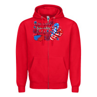 Red Flip flops fireworks & freedom 4th of july Zipper Hoodie - CowGirlArtShop
