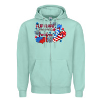 Seafoam Flip flops fireworks & freedom 4th of july Zipper Hoodie - CowGirlArtShop
