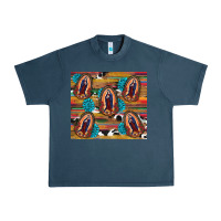 Midnight Navy serape gemstone glitter cowhide lady of guadalupe Urban Heavy Tee - RanaPortraitStore