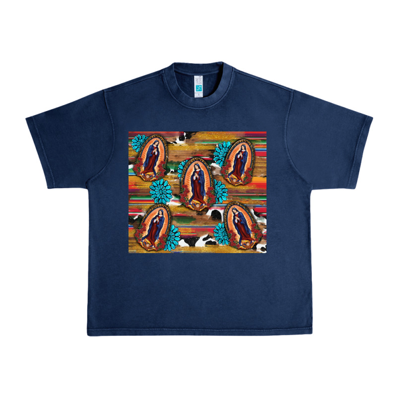 Serape Gemstone Glitter Cowhide Lady Of Guadalupe Urban Heavy Tee by RanaPortraitStore | Teevron