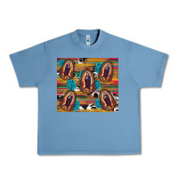 Pebble Blue serape gemstone glitter cowhide lady of guadalupe Urban Heavy Tee - RanaPortraitStore