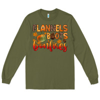 Army Green flannels boots and bonfires Long Sleeve Tee - Zillion Design Studio