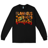 Black flannels boots and bonfires Long Sleeve Tee - Zillion Design Studio