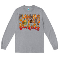 Heather Grey flannels boots and bonfires Long Sleeve Tee - Zillion Design Studio