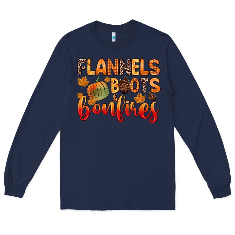 Flannels Boots And Bonfires Long Sleeve Tee by Zillion Design Studio | Teevron