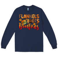 Navy flannels boots and bonfires Long Sleeve Tee - Zillion Design Studio