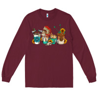 Burgundy indian coffee cups Long Sleeve Tee - AdoDesignShop