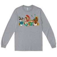 Heather Grey indian coffee cups Long Sleeve Tee - AdoDesignShop