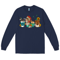 Navy indian coffee cups Long Sleeve Tee - AdoDesignShop