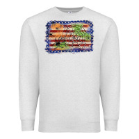 Oatmeal Heather American flag halloween background Premium Sweatshirt - JahusDesignShop
