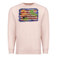 Pale Pink American flag halloween background Premium Sweatshirt - JahusDesignShop