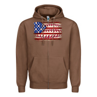 Chestnut Baseball American flag Zipper Hoodie - Neo Western