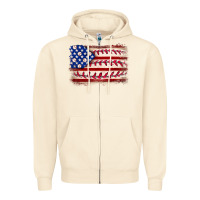 Sandshell Baseball American flag Zipper Hoodie - Neo Western