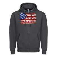 Smoke Baseball American flag Zipper Hoodie - Neo Western