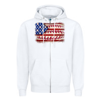 White Baseball American flag Zipper Hoodie - Neo Western