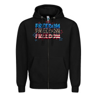 Black Freedom freedom freedom 4th of july Zipper Hoodie - CowGirlArtShop