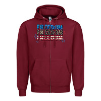 Burgundy Freedom freedom freedom 4th of july Zipper Hoodie - CowGirlArtShop