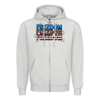 Dove Grey Freedom freedom freedom 4th of july Zipper Hoodie - CowGirlArtShop