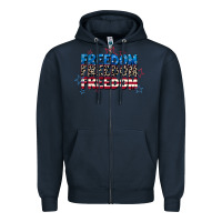 Navy Freedom freedom freedom 4th of july Zipper Hoodie - CowGirlArtShop