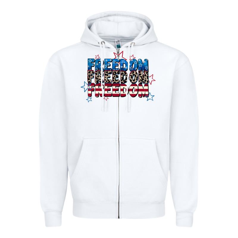 Freedom Freedom Freedom 4th Of July Zipper Hoodie by CowGirlArtShop | Teevron