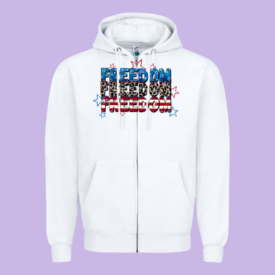 Freedom Freedom Freedom 4th Of July Zipper Hoodie Designed By Cowgirlartshop