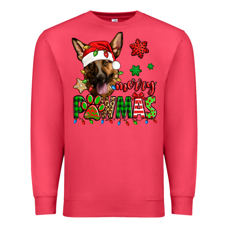 Merry Pawmas Christmas German Shepherd Premium Sweatshirt by Jasminsmagicworld | Teevron