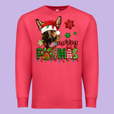 Merry Pawmas Christmas German Shepherd Premium Sweatshirt Designed By Jasminsmagicworld