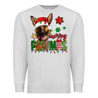 Dove Grey merry pawmas christmas german shepherd Premium Sweatshirt - Jasminsmagicworld