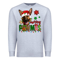Heather Grey merry pawmas christmas german shepherd Premium Sweatshirt - Jasminsmagicworld