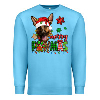 Ocean Blue merry pawmas christmas german shepherd Premium Sweatshirt - Jasminsmagicworld
