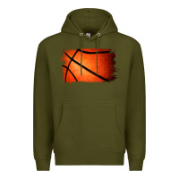 Army Green Basketball Brushstroke Premium Hoodie - RanaPortraitStore