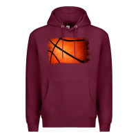 Burgundy Basketball Brushstroke Premium Hoodie - RanaPortraitStore