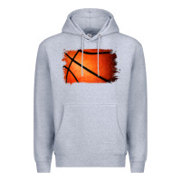 Heather Grey Basketball Brushstroke Premium Hoodie - RanaPortraitStore