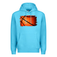 Ocean Blue Basketball Brushstroke Premium Hoodie - RanaPortraitStore