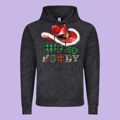 Ho Ho Howdy Christmas Hat Vintage Hoodie Designed By Adodesignshop