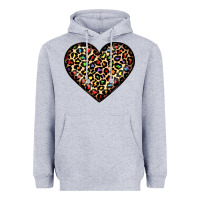 Heather Grey pride leopard heart Heavyweight Hoodie - JahusDesignShop