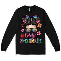 Black hello second grade kid Long Sleeve Tee - texasbilliewilder