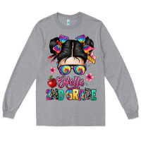 Heather Grey hello second grade kid Long Sleeve Tee - texasbilliewilder